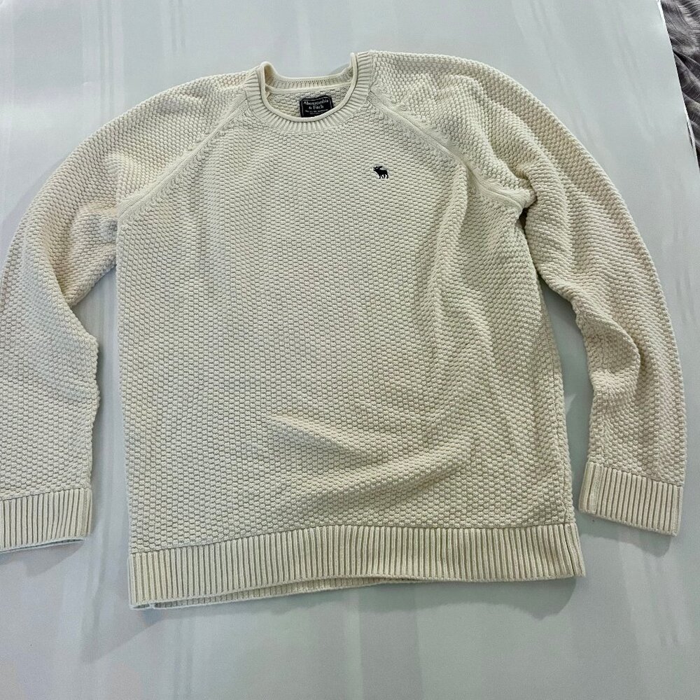 Abercrombie & Ftich Men's Pullover Sweater White size XXL pre owned